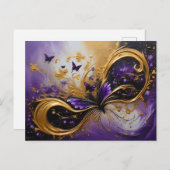 Purple & Gold Butterfly # 7 Briefkaart (Voorkant / Achterkant)