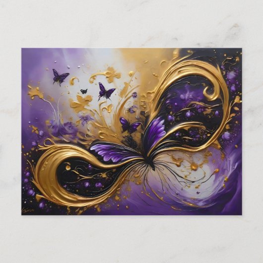 Purple & Gold Butterfly # 7 Briefkaart (Voorkant)
