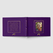 Purple Gold Cardinals Real Foil Funeral GuestBook  Gastenboek (Volledig)