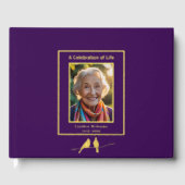 Purple Gold Cardinals Real Foil Funeral GuestBook  Gastenboek (Voorkant)