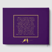 Purple Gold Cardinals Real Foil Funeral GuestBook  Gastenboek (Achterkant)