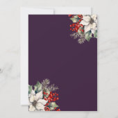 Purple Gold Confetti Botanical Christmas Party Kaart (Achterkant)