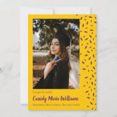 Purple Gold Confetti Graduation Annocement Kaart (Voorkant)