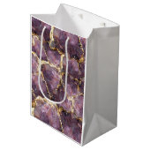 Purple Gold Crystal Collage Gift Bag Medium Cadeauzakje (Voorkant Gekanteld)