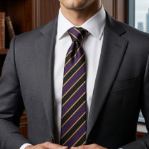 Purple & Gold Diagonal Striped 