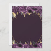 Purple Gold Floral Quinceañera  Save the Date Aankondiging (Achterkant)