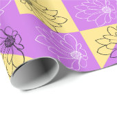 Purple gold Flower seamless Checkerboard pattern Cadeaupapier (Rol Hoek)