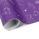 Purple Gold Goddess Tattoo Pattern Cadeaupapier (Rol Hoek)