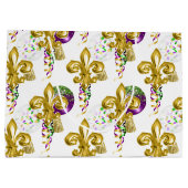 PURPLE GOLD GREEN MARDI GRAS FLEUR DE LIS GROOT CADEAUZAKJE (Achterkant)