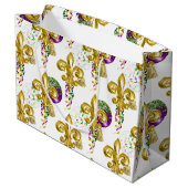 PURPLE GOLD GREEN MARDI GRAS FLEUR DE LIS GROOT CADEAUZAKJE (Achterkant Gekanteld)