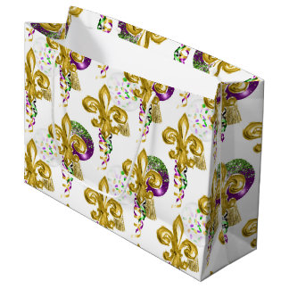 PURPLE GOLD GREEN MARDI GRAS FLEUR DE LIS GROOT CADEAUZAKJE
