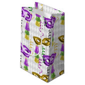 PURPLE GOLD GREEN MARDI GRAS MASKS KLEIN CADEAUZAKJE (Achterkant Gekanteld)