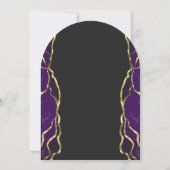 Purple Gold Ink Dark Arch Wedding Invitation Kaart (Achterkant)