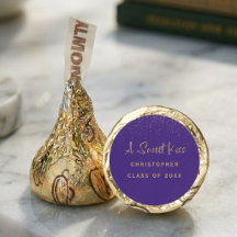 Purple Gold Kisses for Graduation Candy Bar