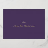 Purple Gold Merry Christmas Foil Card Folie Feestdagenkaart (Achterkant)