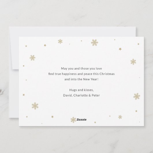 Purple Gold Photo Christmas Card Feestdagenkaart (Achterkant)