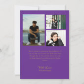 Purple & Gold Photo Graduation announcement (Achterkant)