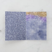 Purple Gold Sparkle Unicorn Kaart (Binnen)