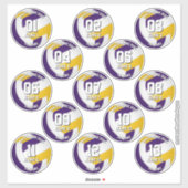 purple gold volleyball team stickers 13 athletes (Vel)
