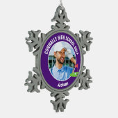 Purple Golfer Photo High School Golf Team Tin Sneeuwvlok Ornament (Links)