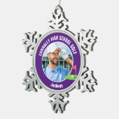 Purple Golfer Photo High School Golf Team Tin Sneeuwvlok Ornament (Rechts)