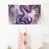 Purple Gothic Dragon Birthday Party  Spandoek (Insitu)