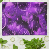 Purple Gothic Easter Pattern Theedoek (Gevouwen)