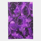 Purple Gothic Easter Pattern Theedoek (Verticaal)