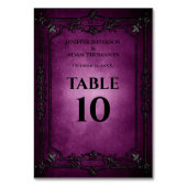 Purple Gothic Halloween Alternative Wedding Kaart (Achterkant)