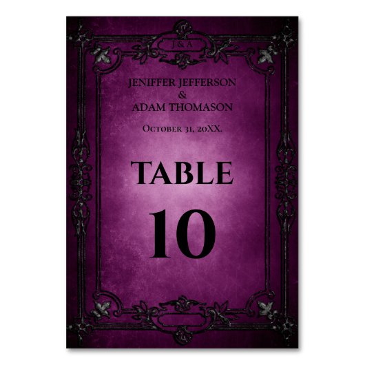 Purple Gothic Halloween Alternative Wedding Kaart (Voorkant)