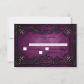 Purple Gothic Halloween Wedding RSVP Card Kaartje (Voorkant)