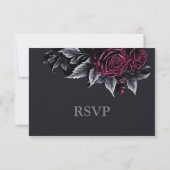 Purple Gothic Halloween Wedding RSVP Card Kaartje (Achterkant)