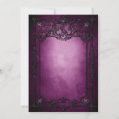 Purple Gothic Halloween wedding save the date Aankondiging (Achterkant)