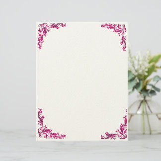 Purple Grace Floral Letter Pad Briefhoofd