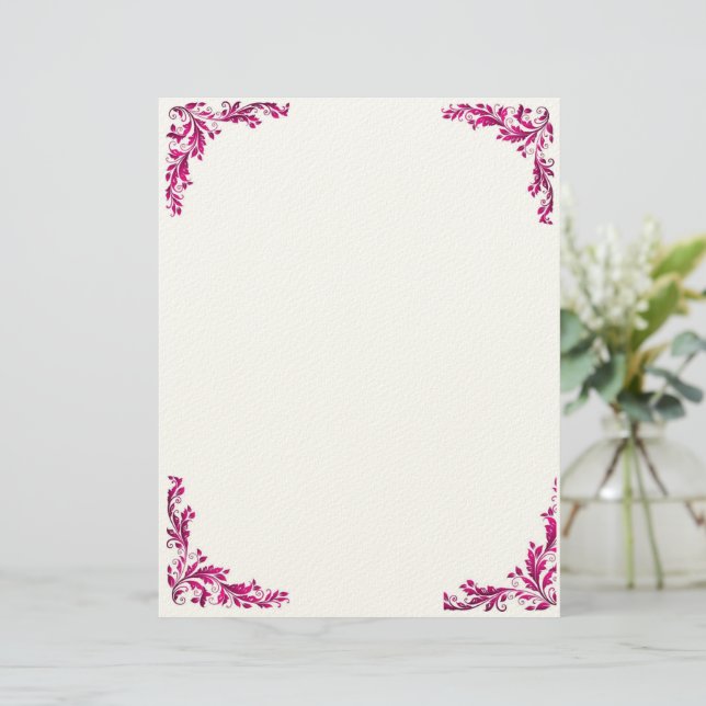Purple Grace Floral Letter Pad Briefhoofd (Staand voorkant)