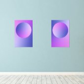 Purple Gradient Circle Vignette Abstract Design Muurkunst Sets (Houten vloer)