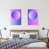 Purple Gradient Circle Vignette Abstract Design Muurkunst Sets (Slaapkamer)