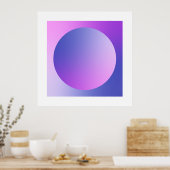 Purple Gradient Circle Vignette Abstract Design Poster (Keuken)