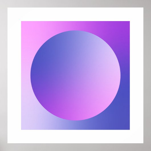 Purple Gradient Circle Vignette Abstract Design Poster (Voorkant)