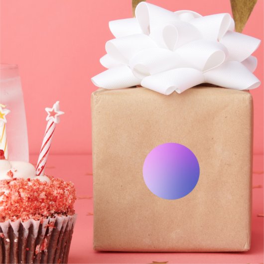 Purple Gradient Circle Vignette Abstract Design Ronde Sticker (Feest)