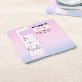 Purple Gradient Cute Eyeball Text Baby Shower Kartonnen Onderzetters (Schuin)