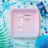 Purple Gradient Cute Eyeball Text Baby Shower Papieren Bordje (Feest)