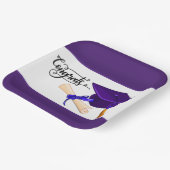 Purple Graduation Cap And Diploma Papieren Bordje (Gebogen)
