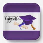 Purple Graduation Cap And Diploma Papieren Bordje (Voorkant)
