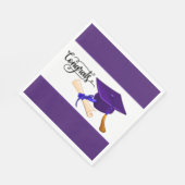 Purple Graduation Cap And Diploma Servet (Hoek)