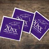 Purple Graduation Cap Class of 20XX Name Servet