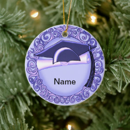 Purple Graduation Cap custom Ornament