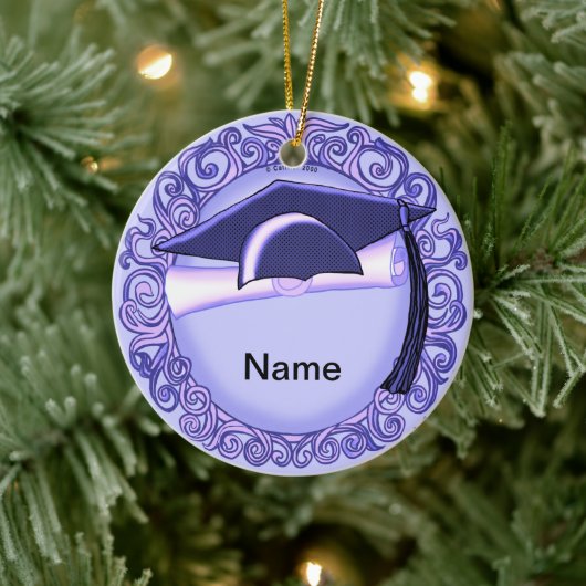 Purple Graduation Cap custom Ornament (Boom)