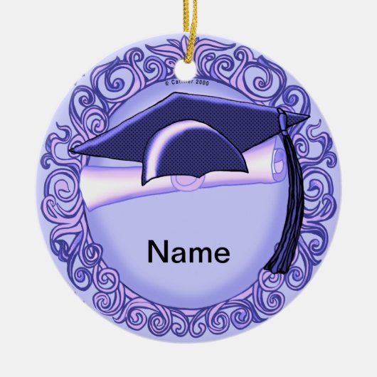 Purple Graduation Cap custom Ornament (Voorkant)