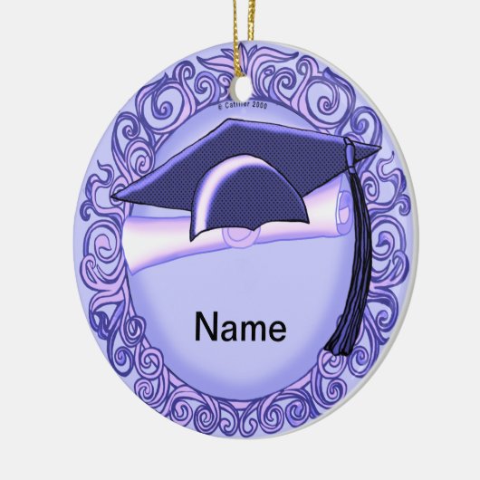 Purple Graduation Cap custom Ornament (Links)